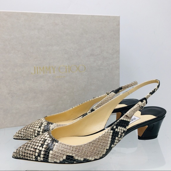 Jimmy Choo Gemma 40 Natural Snake Printed Leather Women’s Sandals